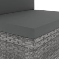 Градински комплект за отдих, 8 части, полиратан, сив