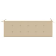 Стифираща градинска пейка с възглавница, 159 см, тик масив