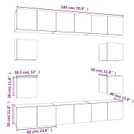 Комплект ТВ шкафове от 10 части, сив сонома, инженерно дърво
