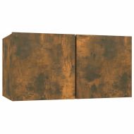 Комплект ТВ шкафове от 7 части, опушен дъб, инженерно дърво