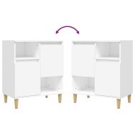 Сайдборд, 3бр, бяло, 60x35x70 см, инженерно дърво