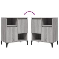 Сайдборд, 3 бр, сив сонома, 60x35x70 см, инженерно дърво