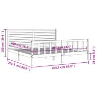 Рамка за легло без матрак 200x200 см масивна чамова дървесина