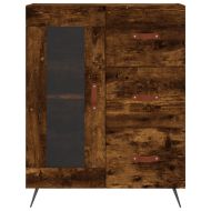 Висок шкаф, опушен дъб, 69,5x34x180 см, инженерно дърво