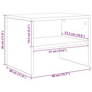 Нощно шкафче, опушен дъб, 40x30x30 см, инженерно дърво