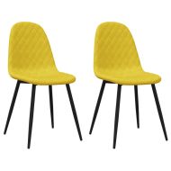 Трапезни столове, 2 бр, горчица, кадифе