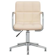 Въртящ се офис стол, кремав, текстил