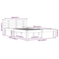 Рамка за легло без матрак, масивна дървесина, 200x200 см