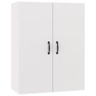 Окачен шкаф, бял, 69,5x34x90 см, инженерно дърво