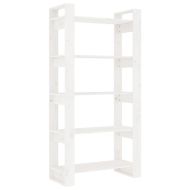 Библиотека/разделител за стая, бяла, 80x35x160 см, бор масив