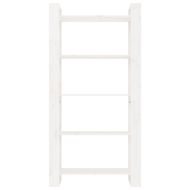 Библиотека/разделител за стая, бяла, 80x35x160 см, бор масив