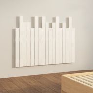 Стенна табла за спалня, бяла, 108x3x80 см, борово дърво масив