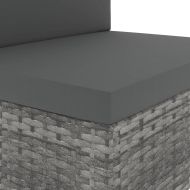 Модулен междинен диван, полиратан, сив