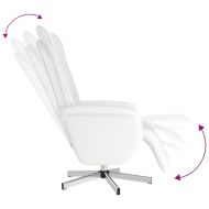Наклоняем стол с поставка за крака, бял, изкуствена кожа