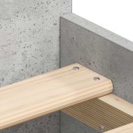 Рамка за легло с горна и долна табла, бетонно сива, 75x190 см