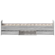 Рамка за легло с горна и долна табла, сив сонома, 90x190 см