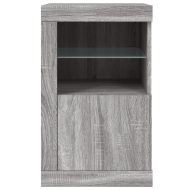 Странични шкафчета с LED, 2 бр, сив сонома, инженерно дърво