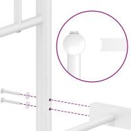 Метална рамка за легло, без матрак, с табла, бяла, 75x190 см