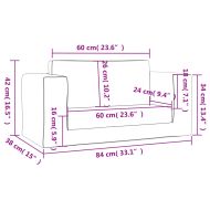 Детско диванче-легло, 2-местно, антрацит, мек плюш