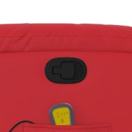 Изправящ масажен реклайнер стол, червен, изкуствена кожа