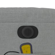 Електрически масажен реклайнер стол, светлосив, текстил