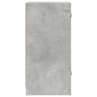 Страничен шкаф със стъклени врати, бетонно сива, 35x37x75,5 cm