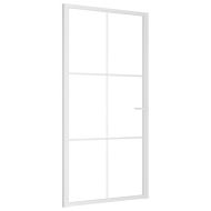 Интериорна врата, 102,5x201,5 см, бяла, ESG стъкло и алуминий