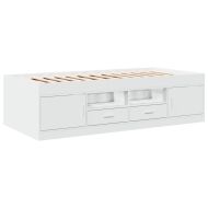 Дневно легло с чекмеджета, без матрак, бяло 90x190 см