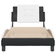 Рамка за легло без матрак Zadar, черно-бяла, 90x200 см, изкуствена кожа