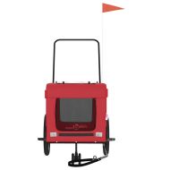 Ремарке за колело за любимци черно червено Оксфорд плат желязо