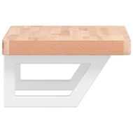 Стенен рафт за мивка, стомана и масивно дърво бук