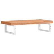 Стенен рафт за мивка, стомана и масивно дърво бук