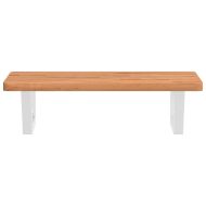 Стенен рафт за мивка, стомана и масивно дърво бук