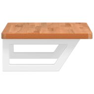 Стенен рафт за мивка, стомана и масивно дърво бук