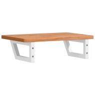 Стенен рафт за мивка, стомана и масивно дърво бук