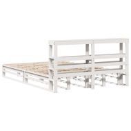 Рамка за легло без матрак, бял, 120x190 см, борово дърво масив
