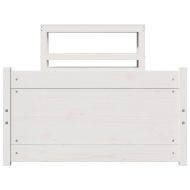 Рамка за легло с табла, бяла, 75x190 см, борово дърво масив