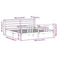 Рамка за легло с табла, 180x200 см, борово дърво масив