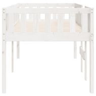 Детско легло без матрак, бял, 75x190 см, борово дърво масив