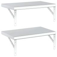 Стенни рафтове 2 бр 50x30 см сребристи неръждаема стомана