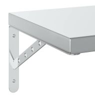 Стенни рафтове 2 бр 50x30 см сребристи неръждаема стомана