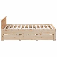 Рамка за легло без матрак с табла 200x200 см борово дърво масив