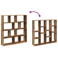 Библиотека, старо дърво, 132x29x141,5 см, инженерно дърво