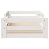 Рамка за легло без матрак, бял, 90x200 см, бор масив