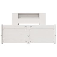 Легло с етажерка за книги, без матрак, 140x190 см, бор масив