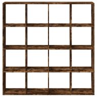 Библиотека, опушен дъб, 137,5x29x137,5 см, инженерно дърво