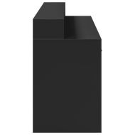 Бюро с LED осветление, черно, 160x55x91 см, инженерно дърво