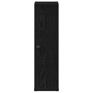 Шкаф за баня с държач за ролки, черни, 20,5x22x72 см