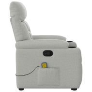 Изправящ масажен реклайнер стол, облачно сив, текстил