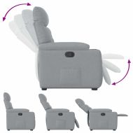 Изправящ реклайнер стол, светлосив, текстил